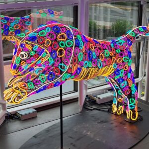 neon leopard sculpture